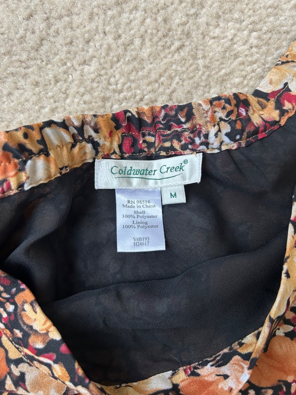 Fall Floral Tiered Maxi Skirt Warm Tones Sz Medium by Coldwater Creek - Picture 2 of 8